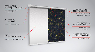 Blackout roller blind for window Moon and stars