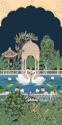 Fabric roller blind for window Garden