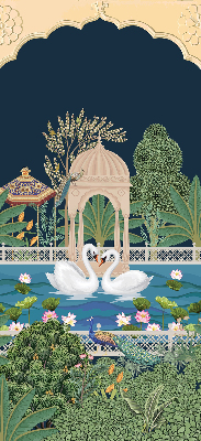Fabric roller blind for window Garden