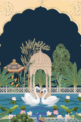 Fabric roller blind for window Garden