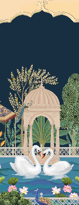 Fabric roller blind for window Garden