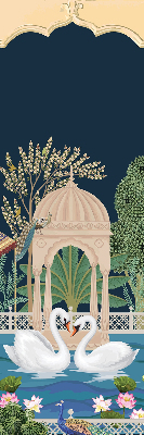 Fabric roller blind for window garden design