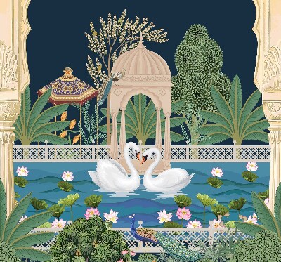 Fabric roller blind for window Garden