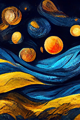 Fabric roller blind for window Planets