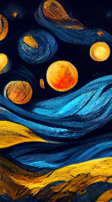 Fabric roller blind for window Planets