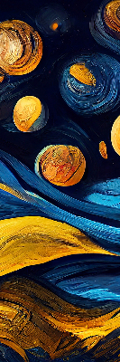 Fabric roller blind for window Planets