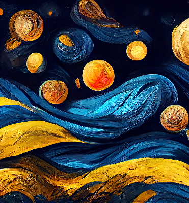Fabric roller blind for window Planets