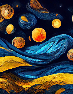 Fabric roller blind for window Planets