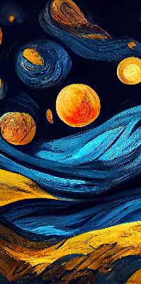 Fabric roller blind for window Planets