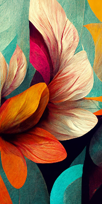 Blackout roller blind for window Flowers in abstraction
