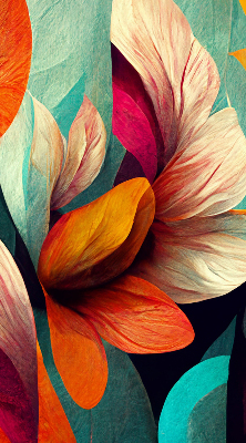 Blackout roller blind for window Flowers in abstraction