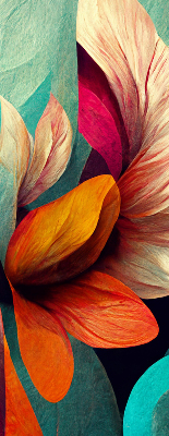 Blackout roller blind for window Flowers in abstraction