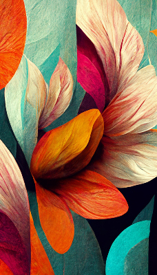 Blackout roller blind for window Flowers in abstraction