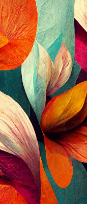 Blackout roller blind for window Flowers in abstraction
