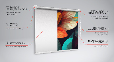 Blackout roller blind for window Flowers in abstraction