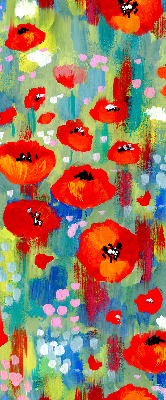 Fabric roller blind for window Meadow of poppies