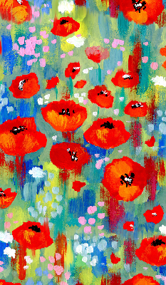 Fabric roller blind for window Meadow of poppies