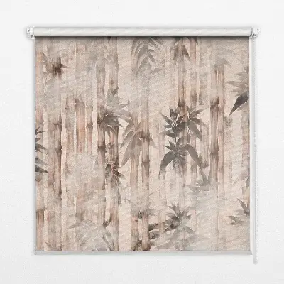 Blackout roller blind with leaves pattern