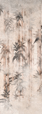 Blackout roller blind with leaves pattern