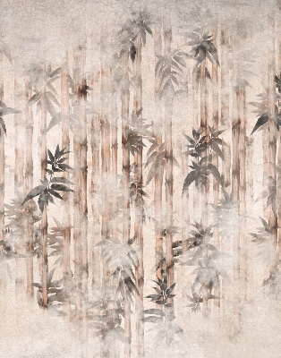 Blackout roller blind with leaves pattern