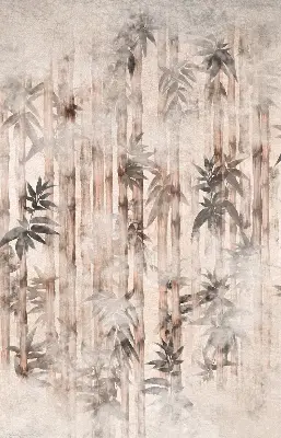 Blackout roller blind with leaves pattern