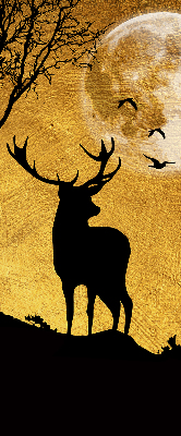 Blackout roller blind for window Deer at night