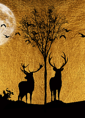 Blackout roller blind for window Deer at night