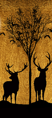 Blackout roller blind for window Deer at night