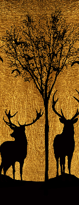 Blackout roller blind for window Deer at night