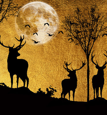 Blackout roller blind for window Deer at night