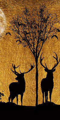 Blackout roller blind for window Deer at night