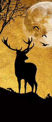 Blackout roller blind for window Deer at night