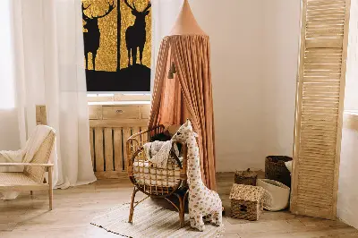 Blackout roller blind for window deer at night design