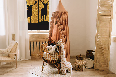 Blackout roller blind for window Deer at night