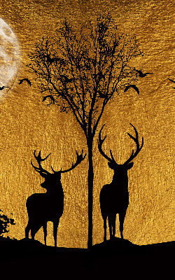 Blackout roller blind for window Deer at night