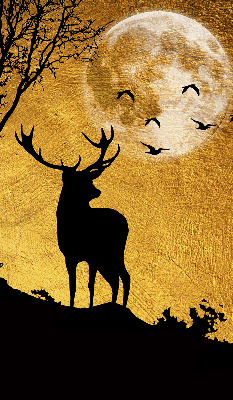 Blackout roller blind for window Deer at night