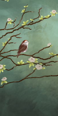 Blackout roller blind Birds on a branch
