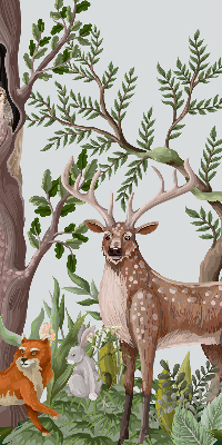 Blackout roller blind for window Forest animals