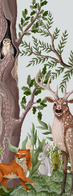 Blackout roller blind for window Forest animals