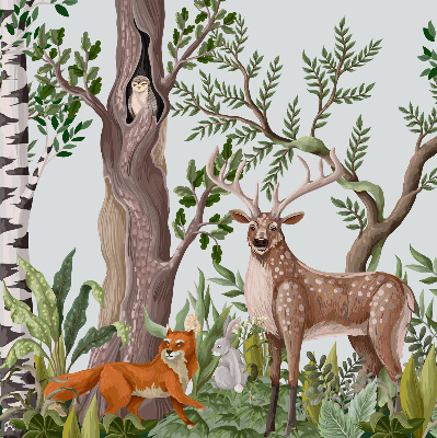 Blackout roller blind for window Forest animals
