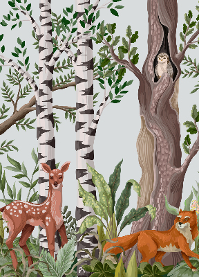 Blackout roller blind for window Forest animals
