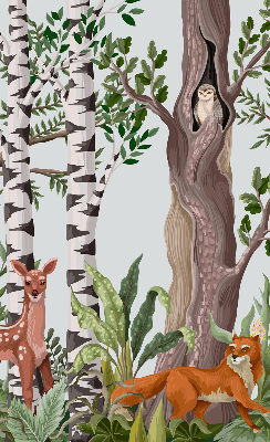 Blackout roller blind for window Forest animals