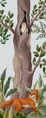 Blackout roller blind for window Forest animals