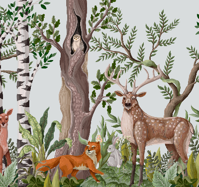 Blackout roller blind for window Forest animals