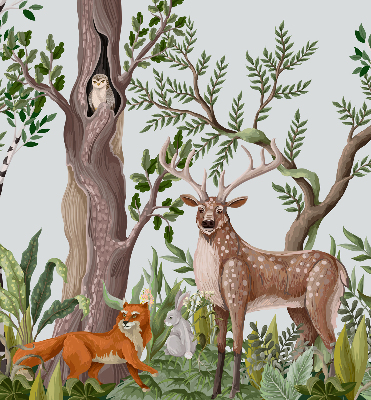 Blackout roller blind for window Forest animals
