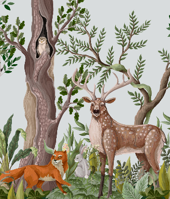 Blackout roller blind for window Forest animals