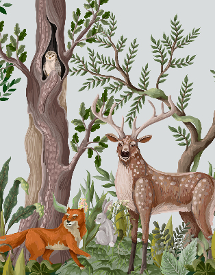 Blackout roller blind for window Forest animals
