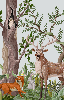 Blackout roller blind for window Forest animals