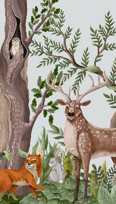 Blackout roller blind for window Forest animals
