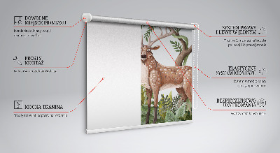 Blackout roller blind for window Forest animals